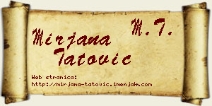 Mirjana Tatović vizit kartica